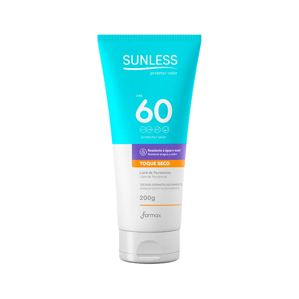 Protetor Solar Sunless 200gr Fps60 Toque Seco