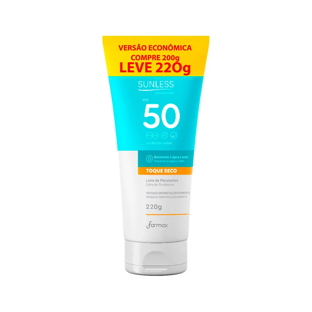 Protetor Solar Sunless Fps50 Toque Seco 220gr Especial