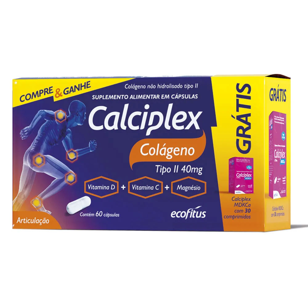 Calciplex Colageno Tipo Ii Com 60 Capsulas +30 Comprimidos Mdkca  Especial