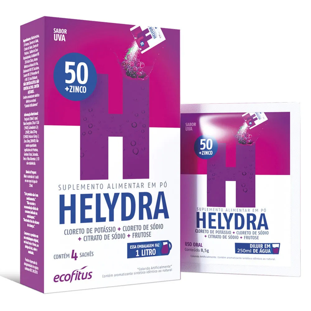 Helydra Com 4 Saches Sabor Uva