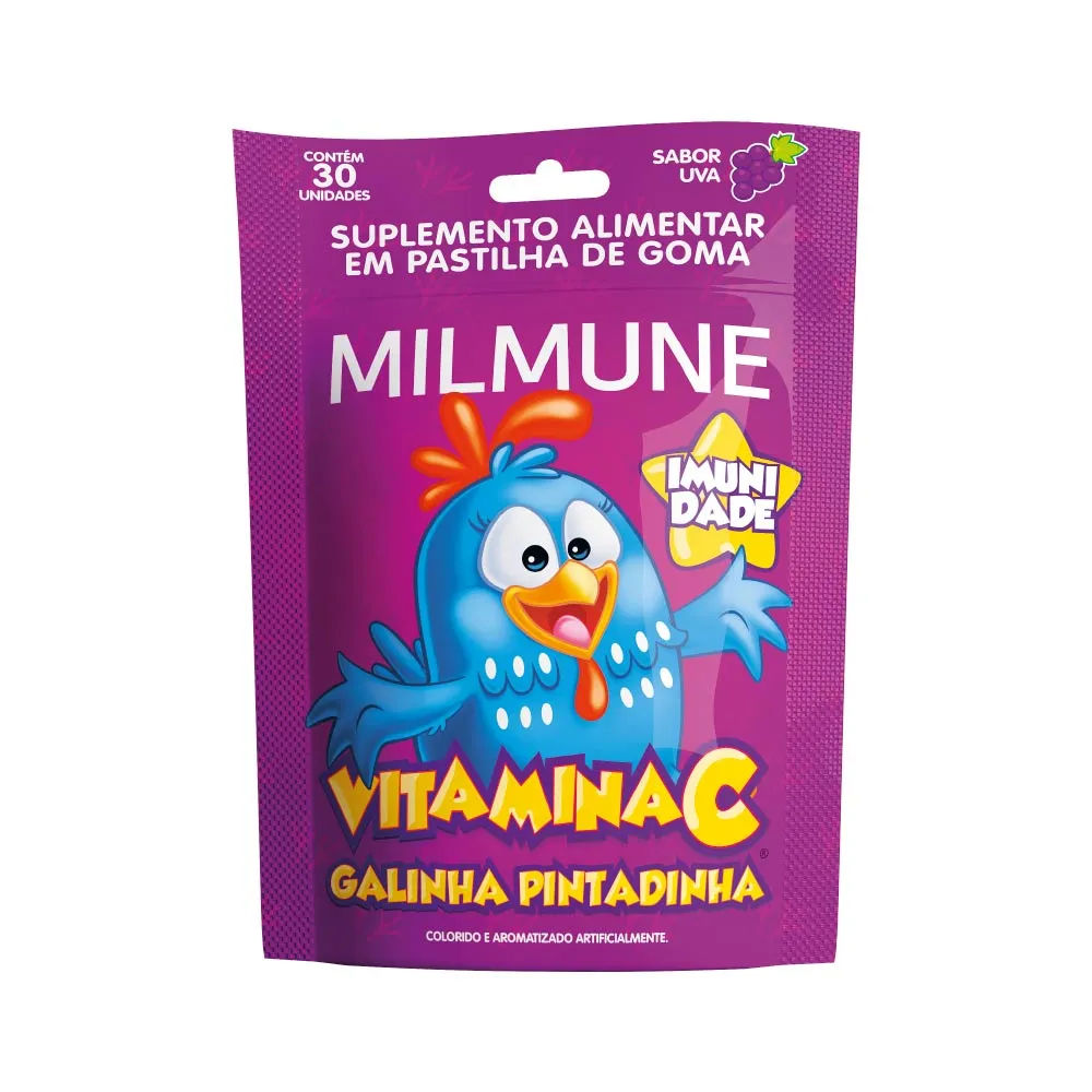 Milmune Vitamina C Galinha Pintadinha Com 30 Gomas Uva