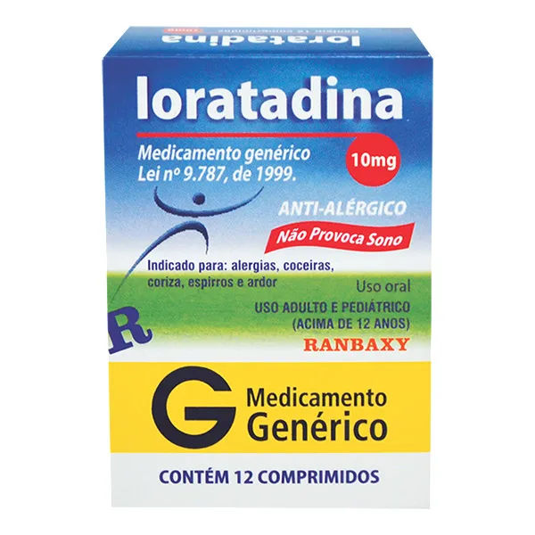 Loratadina Ranbaxy 10mg Com 12 Comprimidos
