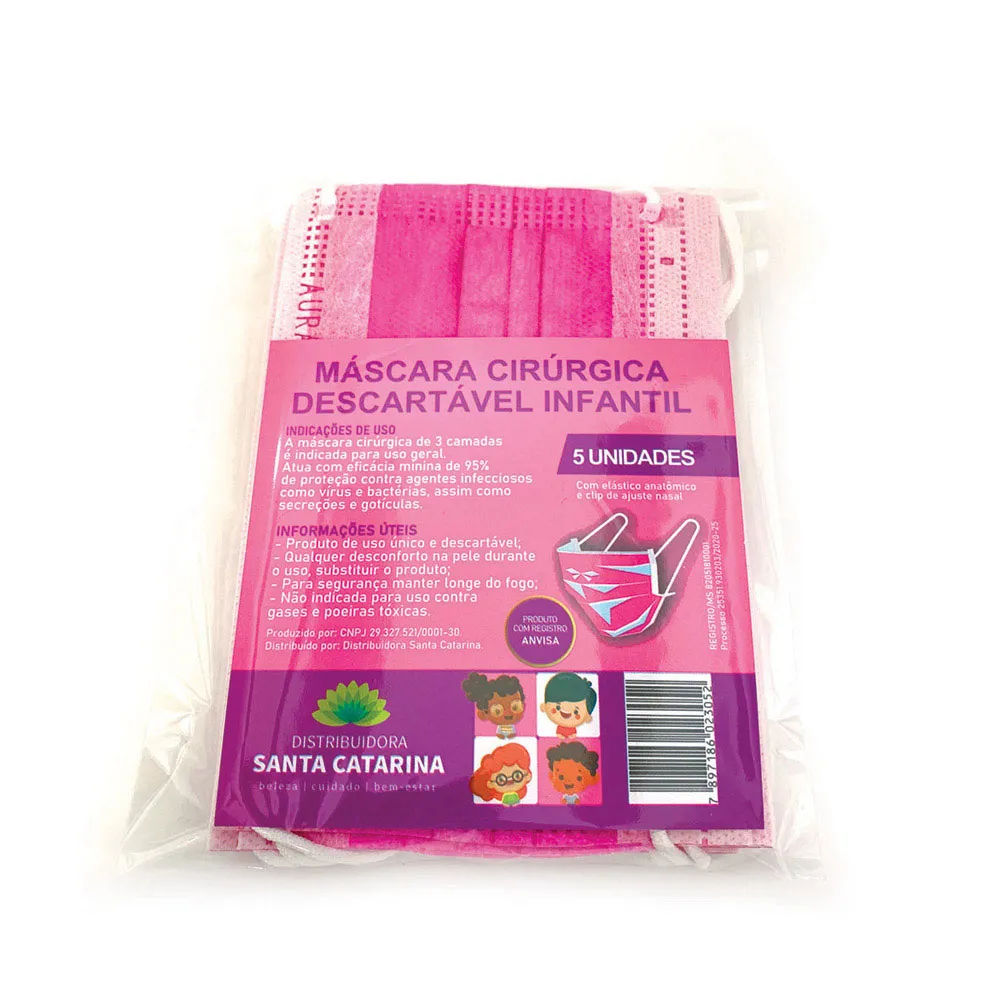 Mascara Aura Life Com 5 Infantil Rosa