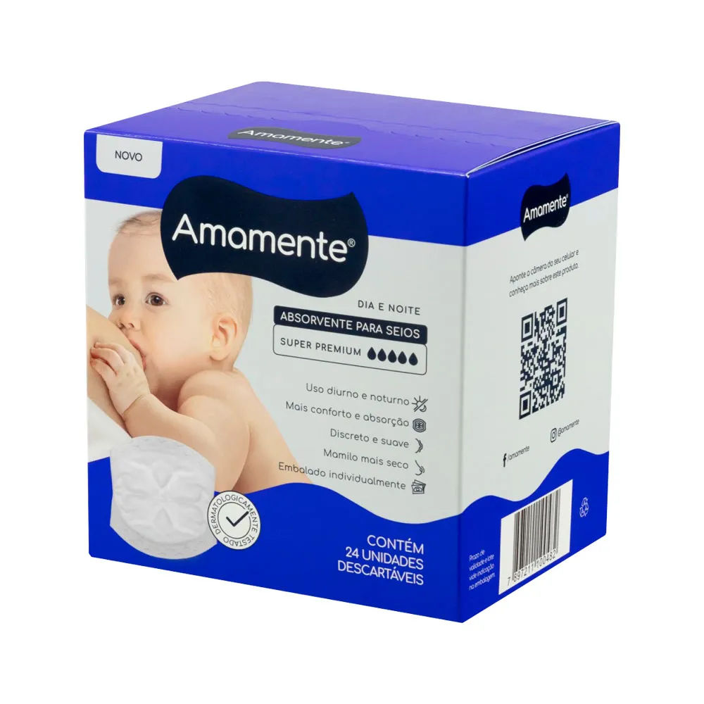 Absorventes para Seios Amamente Dia e Noite 24 Unidades