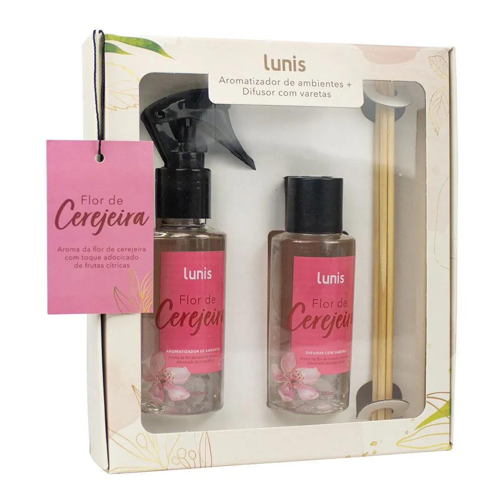 Kit Aromatizador De Ambientes Lunis Flor De Cerejeira