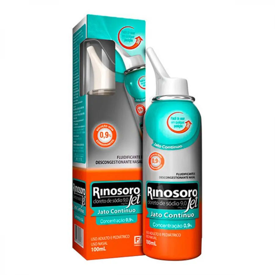 Rinosoro Jet 0,9% Descongestionante Spray Jato Contínuo 100ml