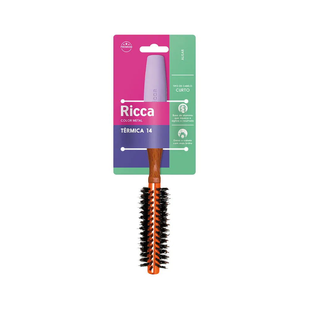 Escova Cabelo Ricca 289 Salon Color Metal 14