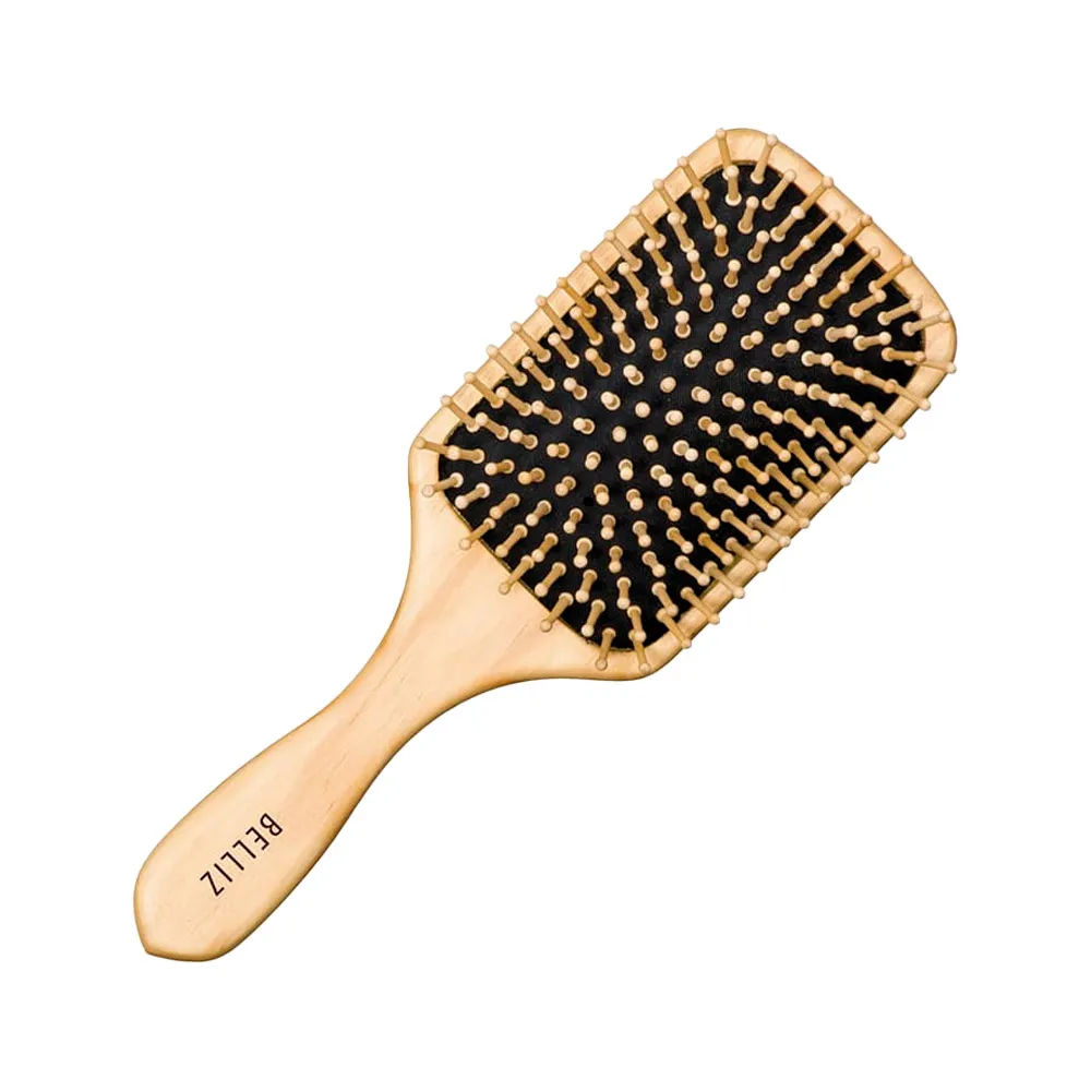 Escova Cabelo Belliz Com 1 Oval Madeira Almofadada