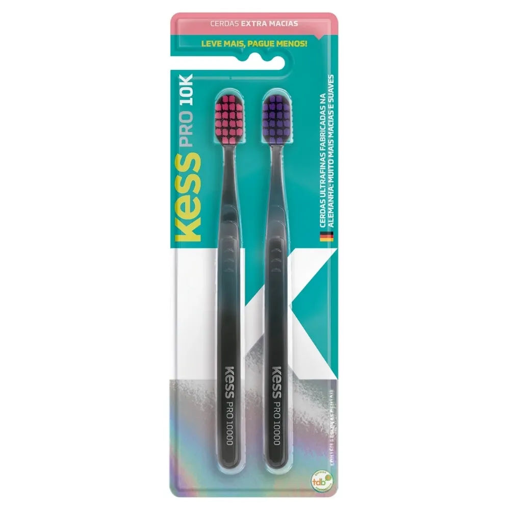 Escova Dental Kess Pro 10k Com 2 Unidades Cerdas Extra Macias Especual