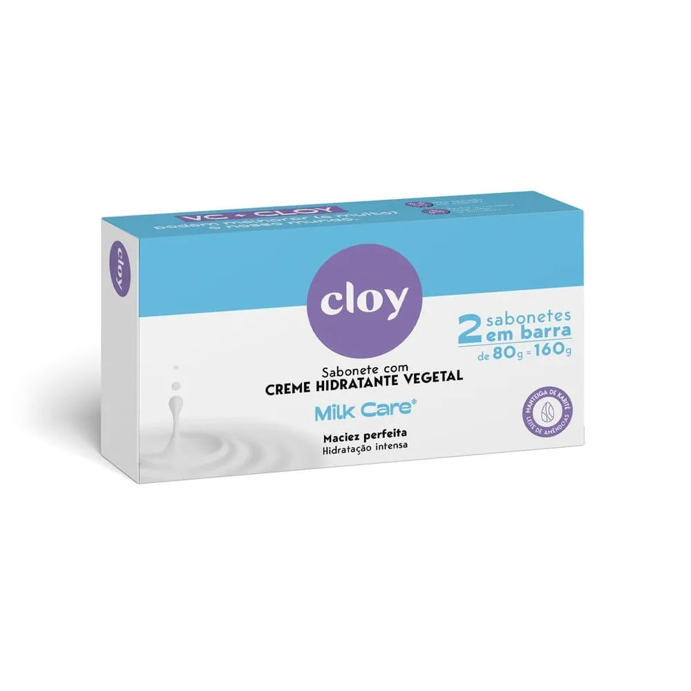 Sabonete Cloy Ultra Hidratante Milk Care 80g com 2 unidades