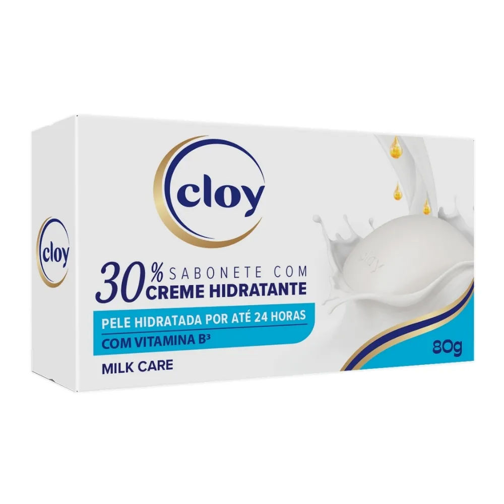 Sabonete Cloy Ultra Hidratante Leite Cuidado 80g