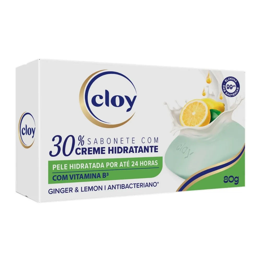 Sabonete Cloy 80g Ultra Hidratante Ginger e Lemon