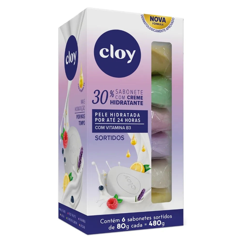 Kit Sabonete 6 Unidades Cloy 80g Beauty Bar