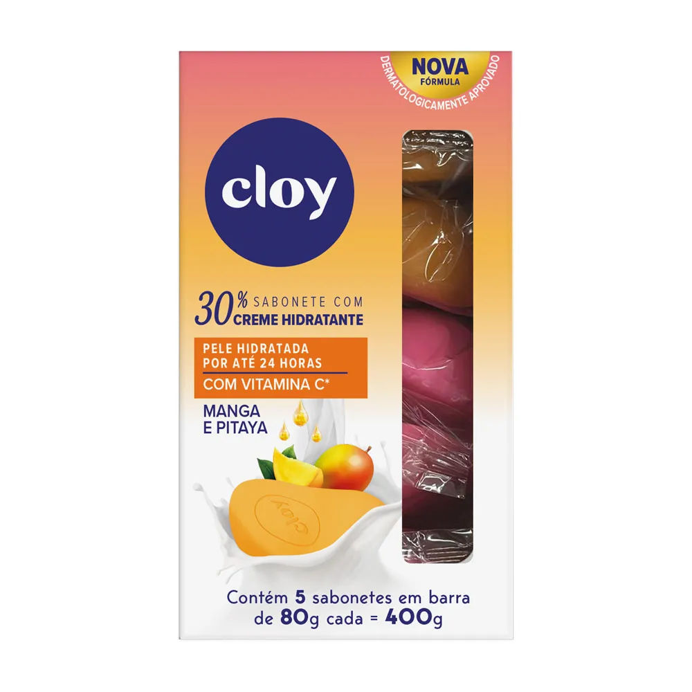 Sabonete Cloy 80g 5 Unidades Creme Hidratante Vitamina C