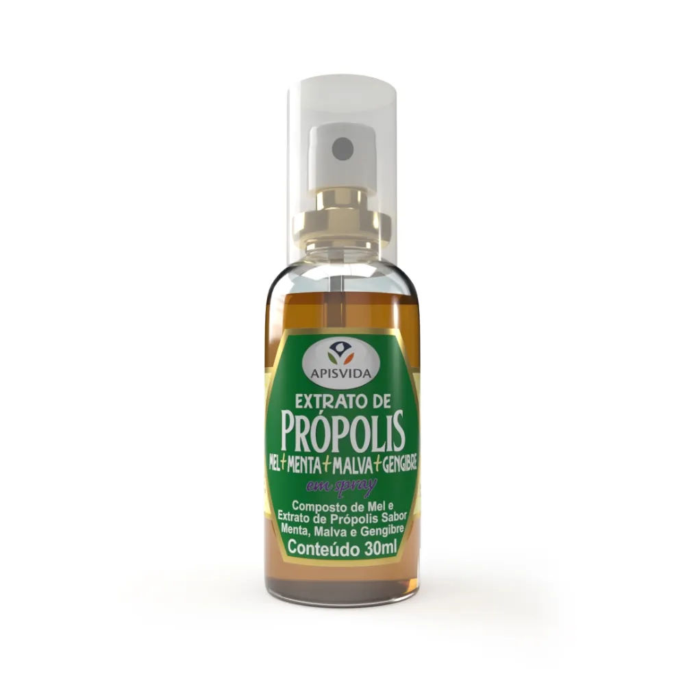 Spray De Própolis Mel Menta e Gengibre 30ml Apisvida