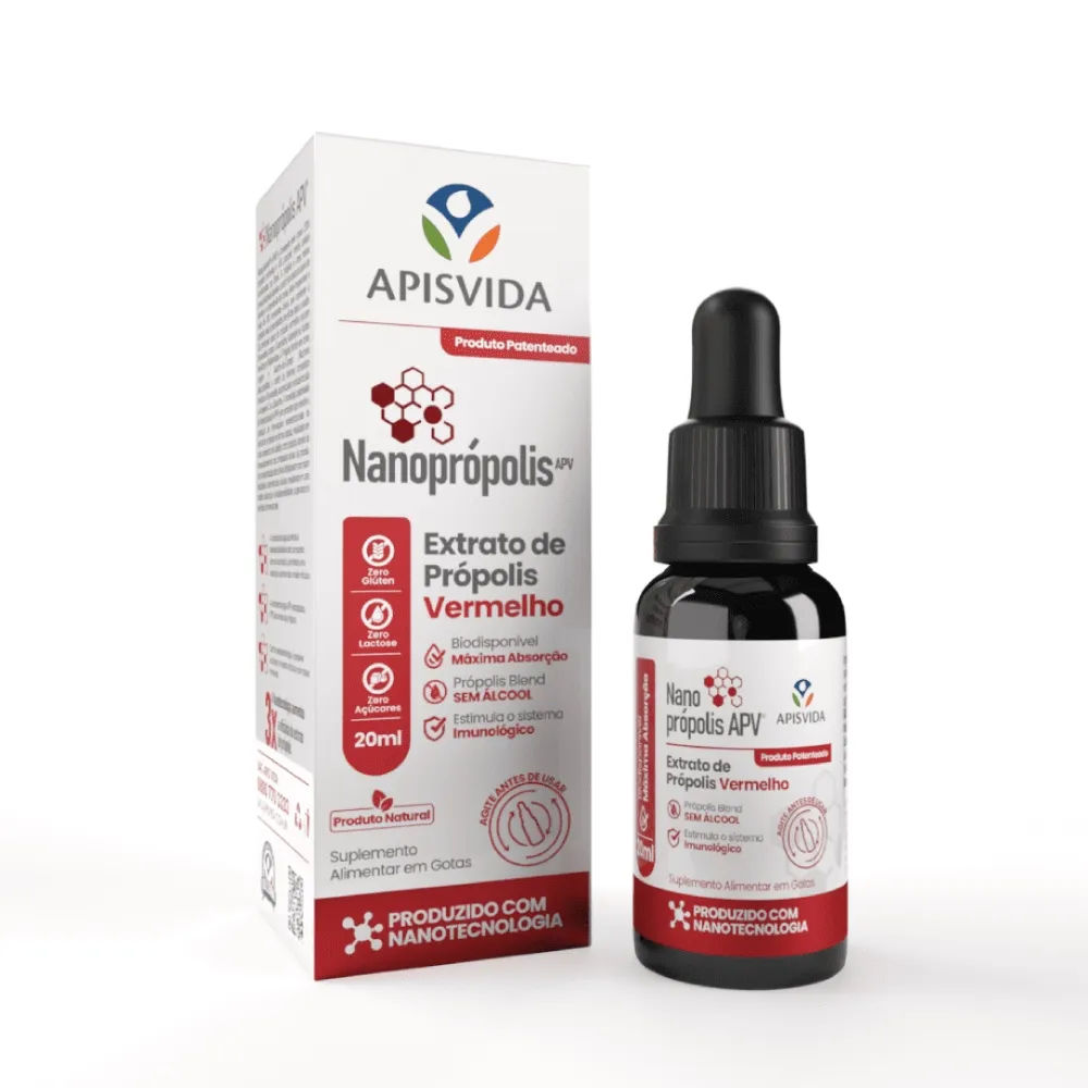 Extrato de Própolis Vermelho Apisvida Gotas 20ml