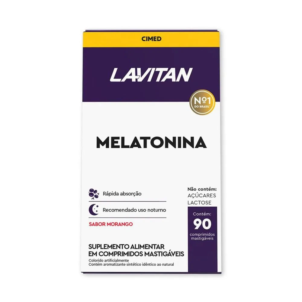 Lavitan Melatonina 0,21mg 90 Comprimidos Sabor Morango