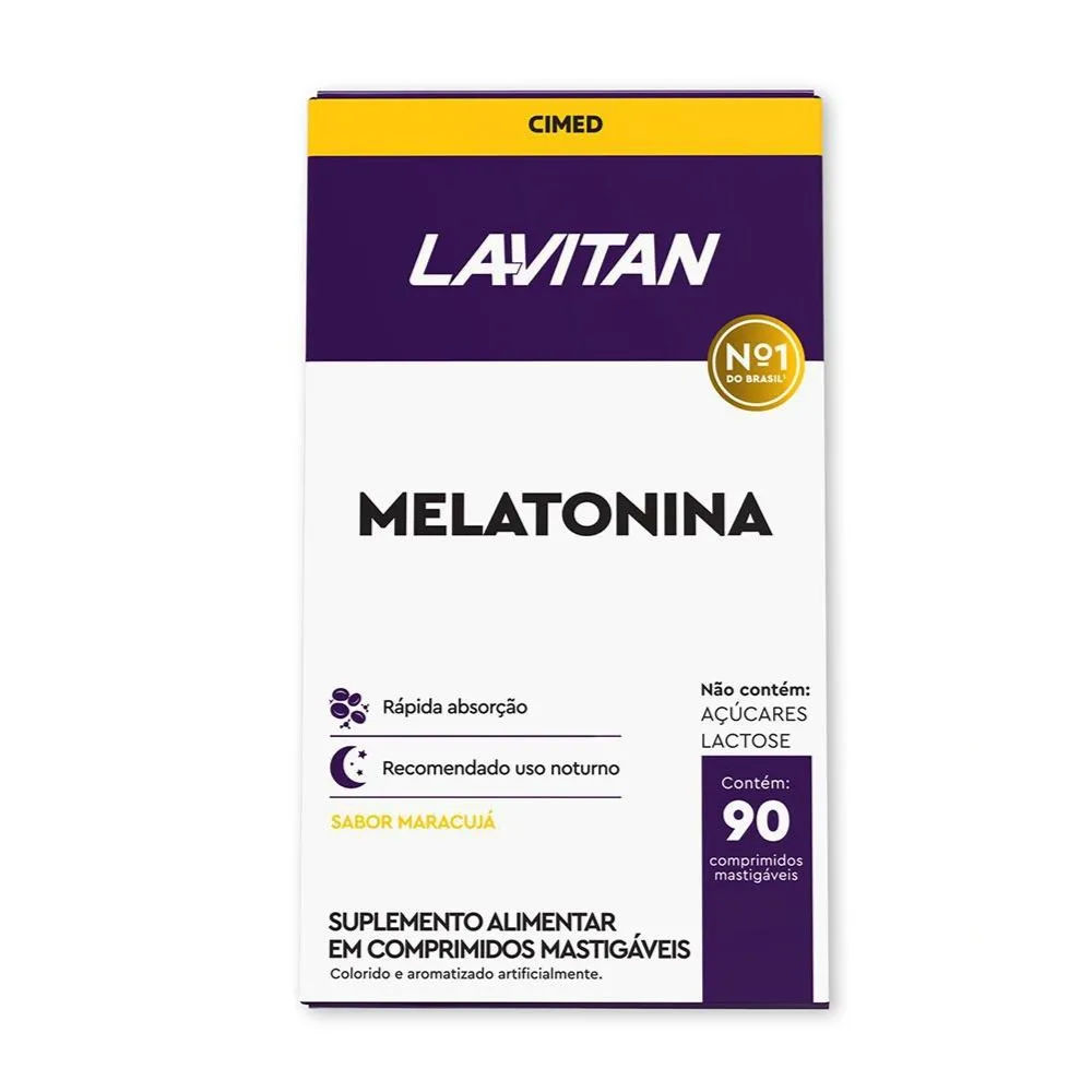 Lavitan Melatonina 0,21mg 90 Comprimidos Sabor Maracujá