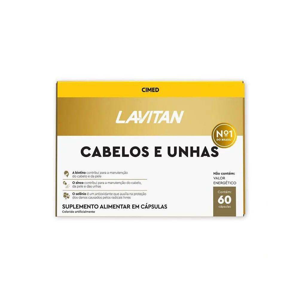 Suplemento Alimentar Lavitan Cabelos E Unhas Com 60 Cápsulas
