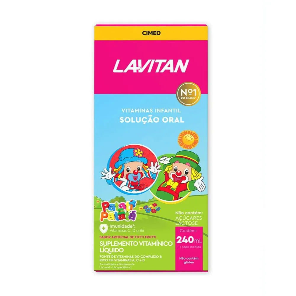 Vitamina Infantil Lavitan Solução Oral Tutti-Frutti Patati Patatá 240mL