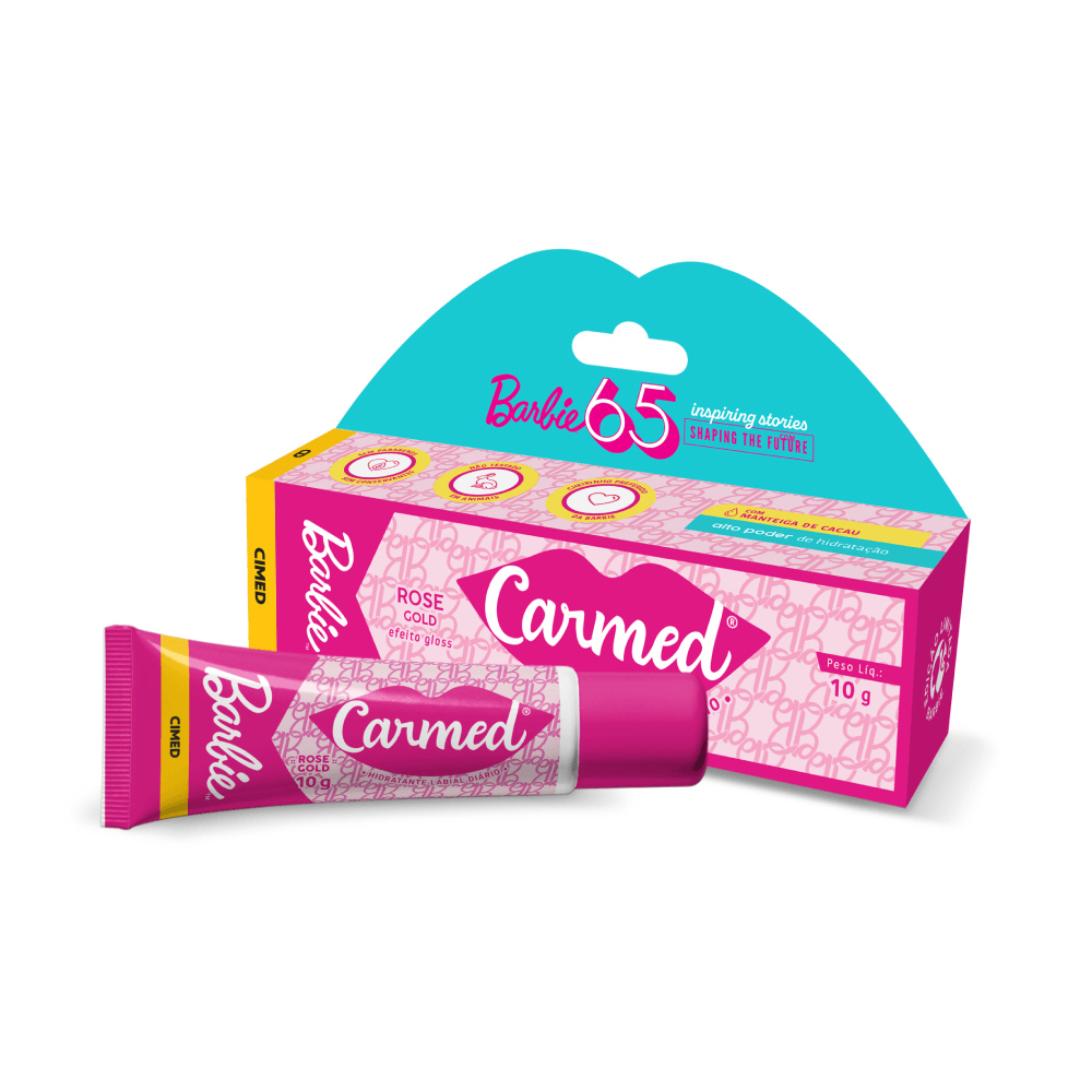 Hidratante Labial Carmed Barbie Rose Gold 10g