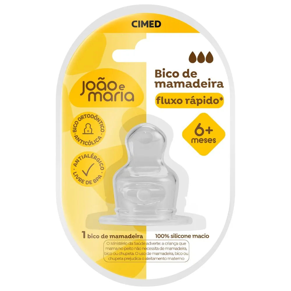 Bico de Mamadeira João e Maria Fluxo Rápido