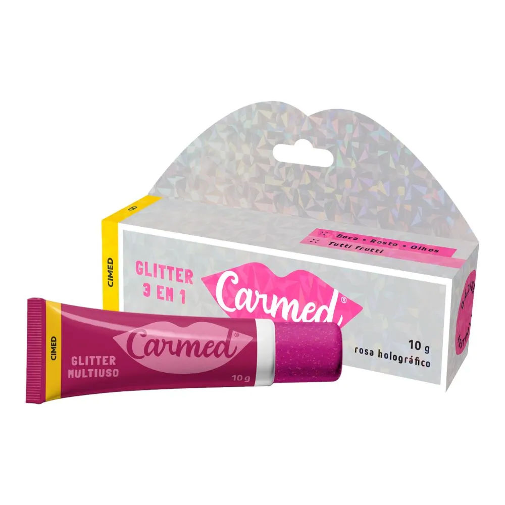 Hidratante Labial Carmed 3 em 1 Glitter Multiuso 10g