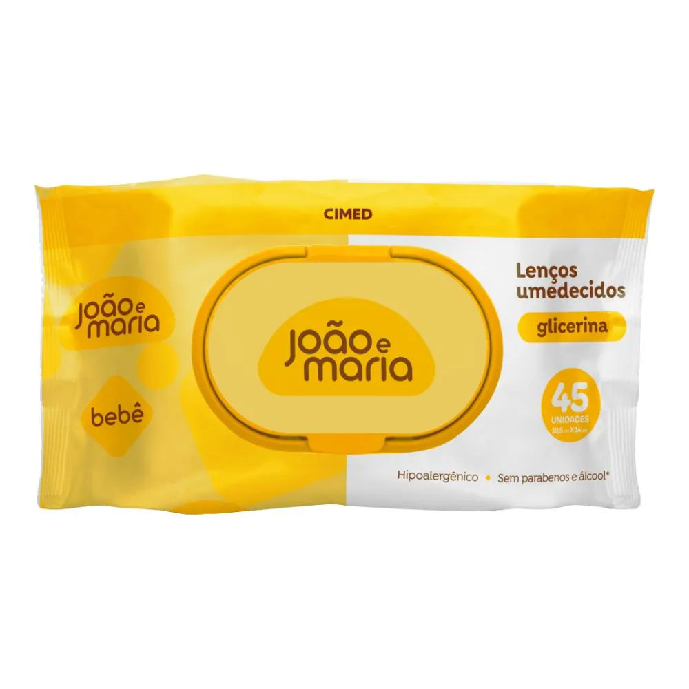 Lenços Umedecidos João e Maria com Fragrância 45 Unidades