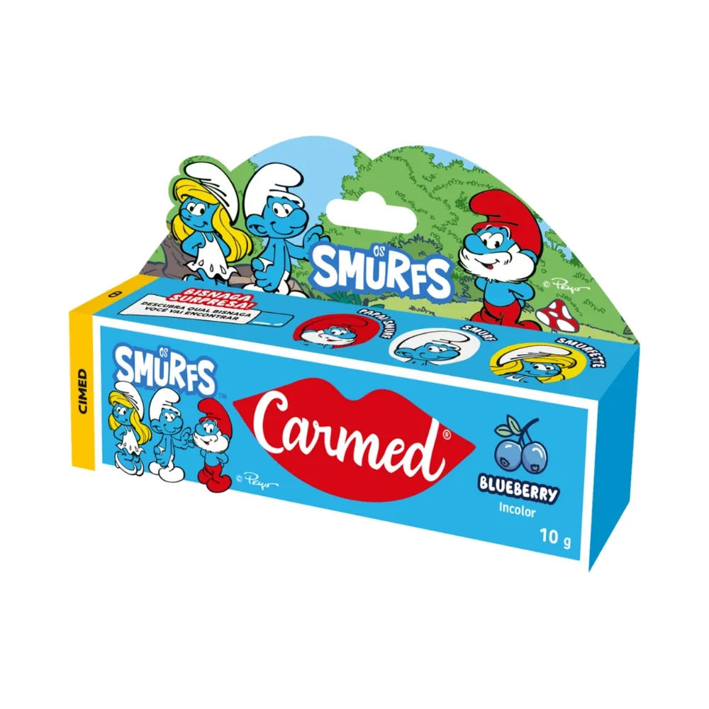 Hidratante Labial Carmed Smurfs Blueberry 10g
