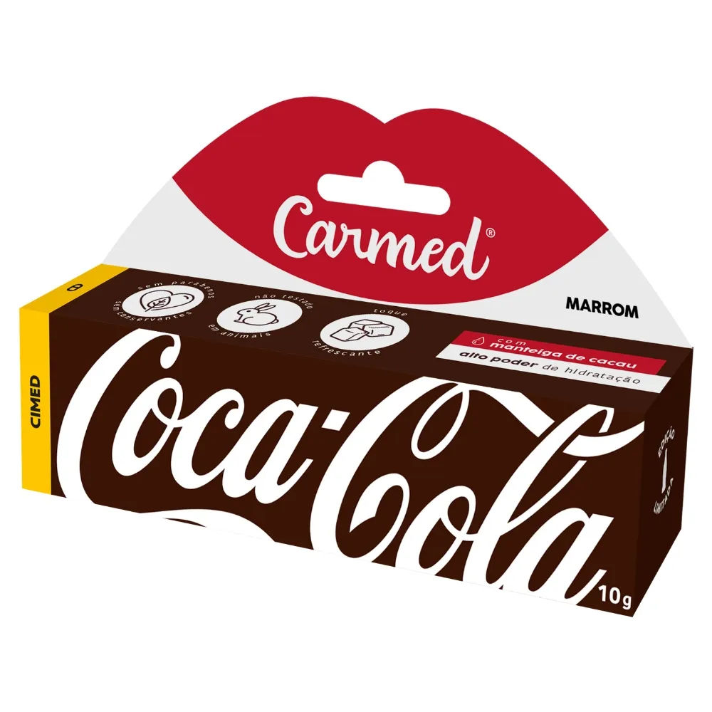 Hidratante Labial Carmed Coca-Cola Marrom 10g