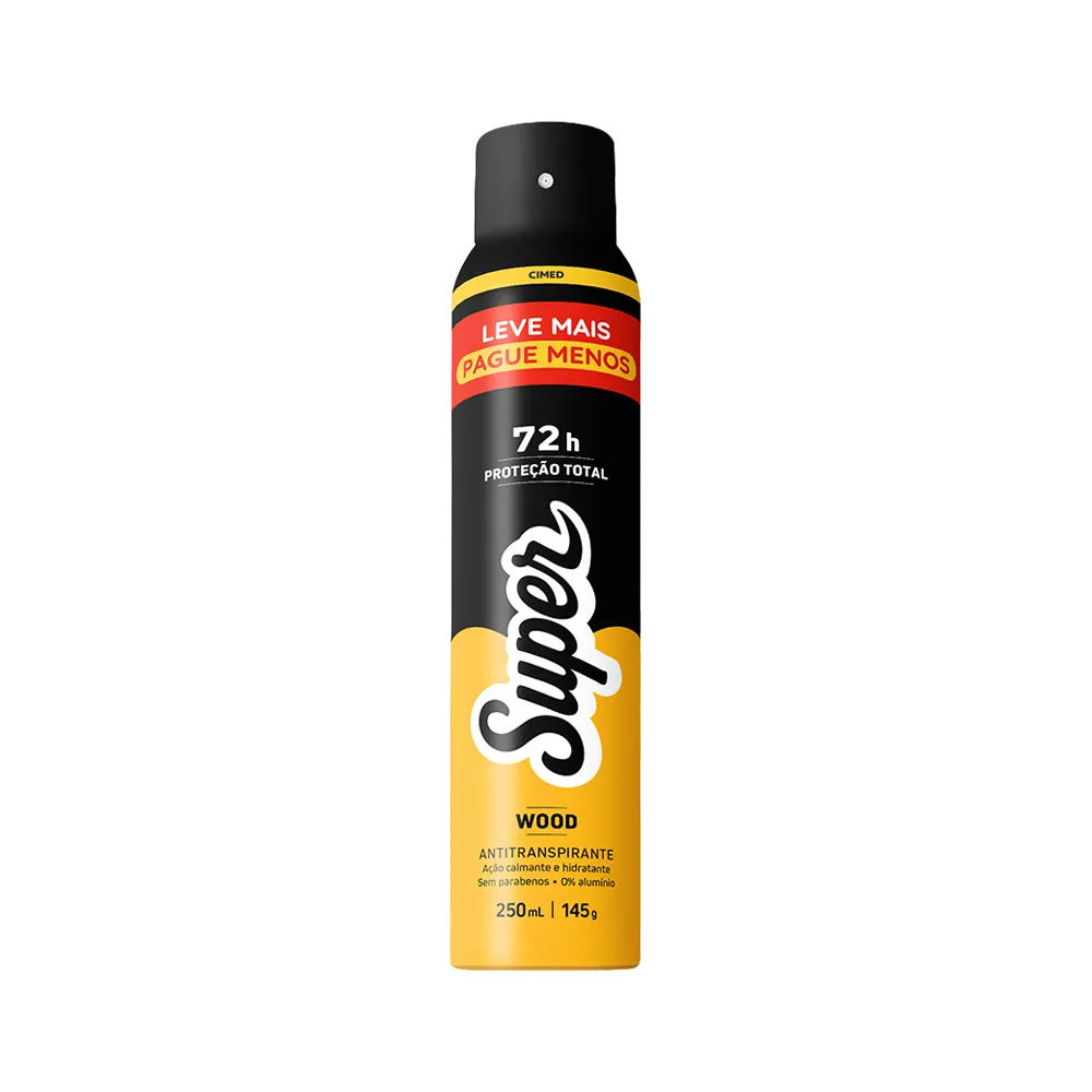 Desodorante Antitranspirante Super Cimed Aerossol Wood 250ml