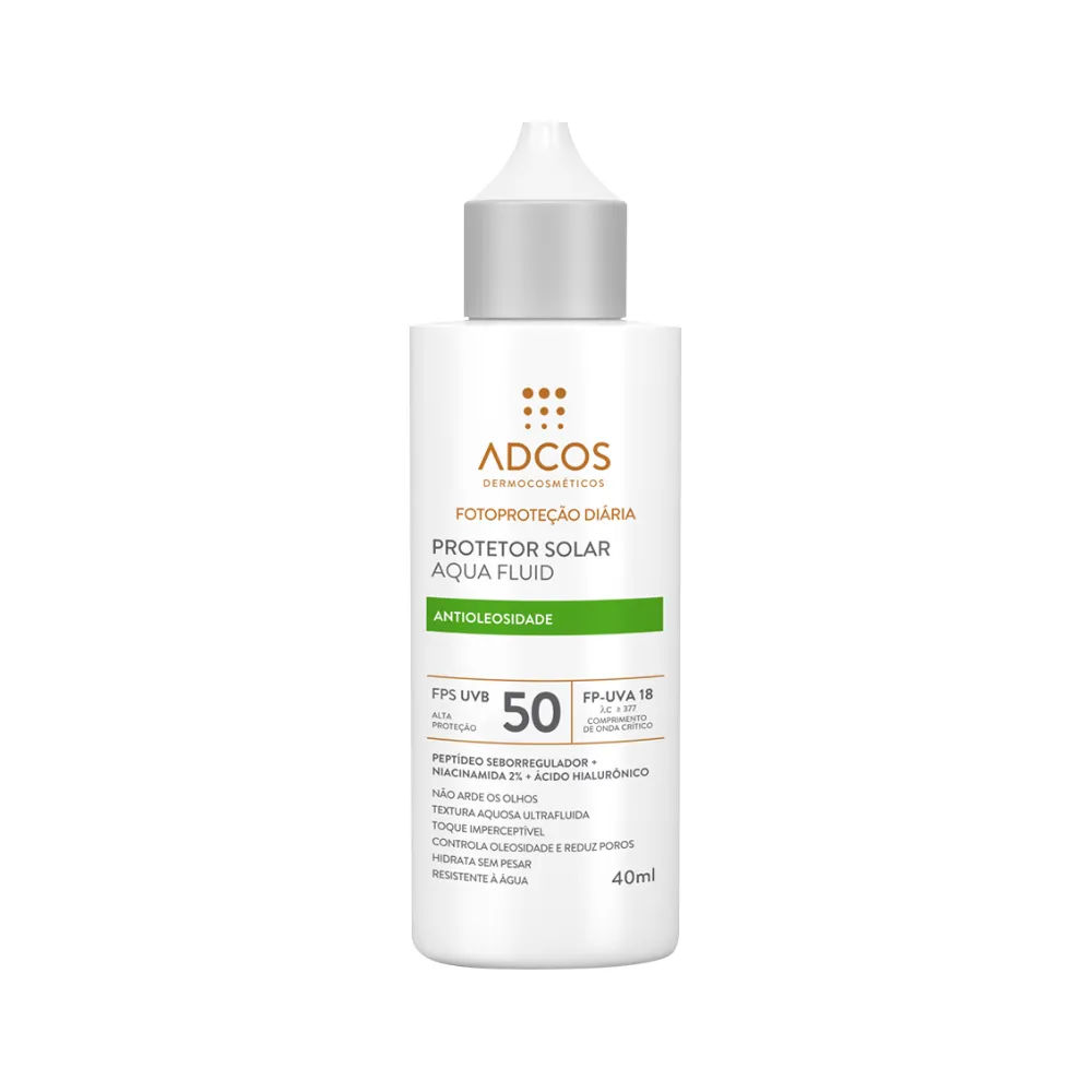 Protetor Solar Facial Adcos Aqua Fluid Antioleosidade Fps 50 Incolor  40ml
