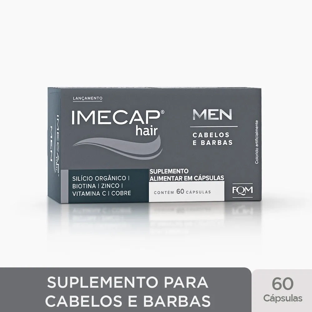 Imecap Hair Men 60 Cápsulas - Vitaminas Para Cabelos E Barbas Do Homem