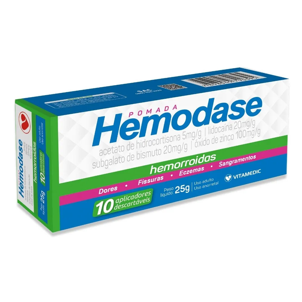Hemodase Pomada 25g Com 10 Aplicadores