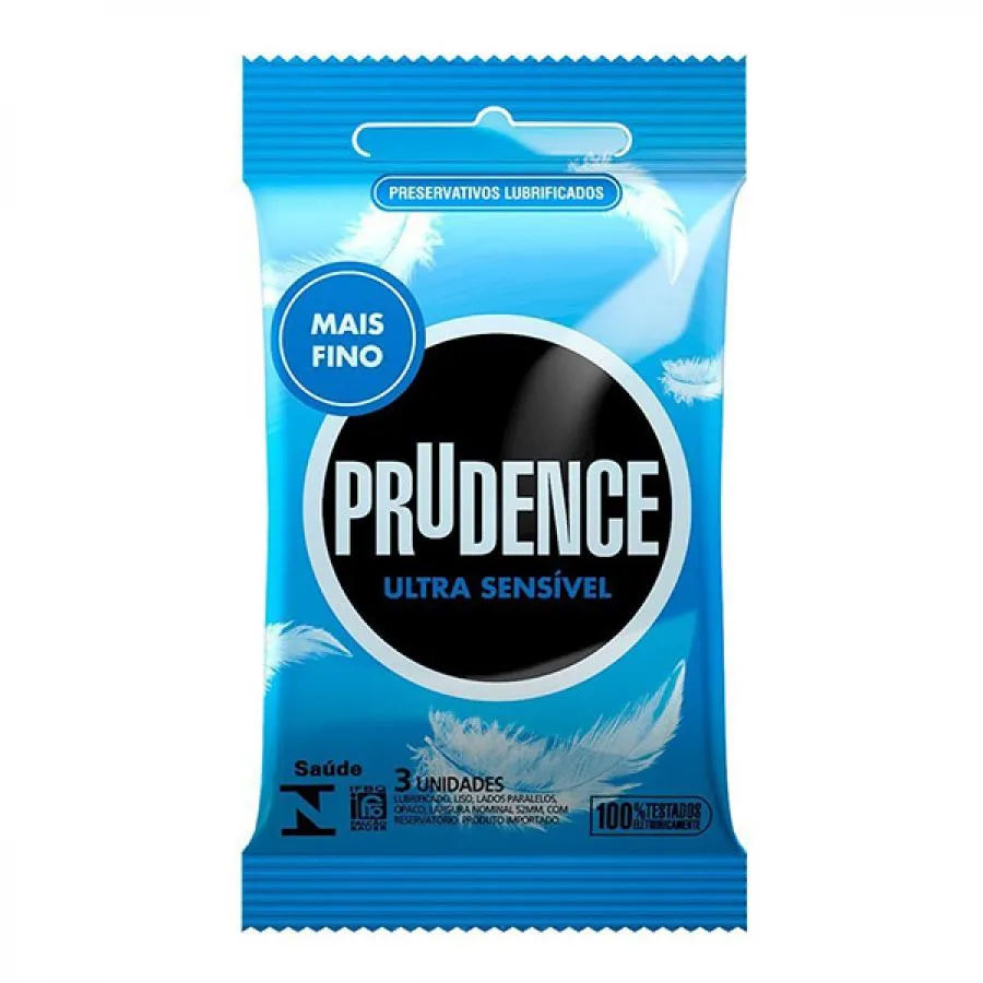 Preservativo Prudence Ultra Sensível Com 3 Unidades