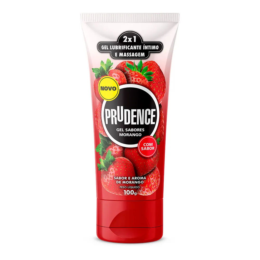 Lubrificante Intimo Prudence 2x1 100gr Gel Morango