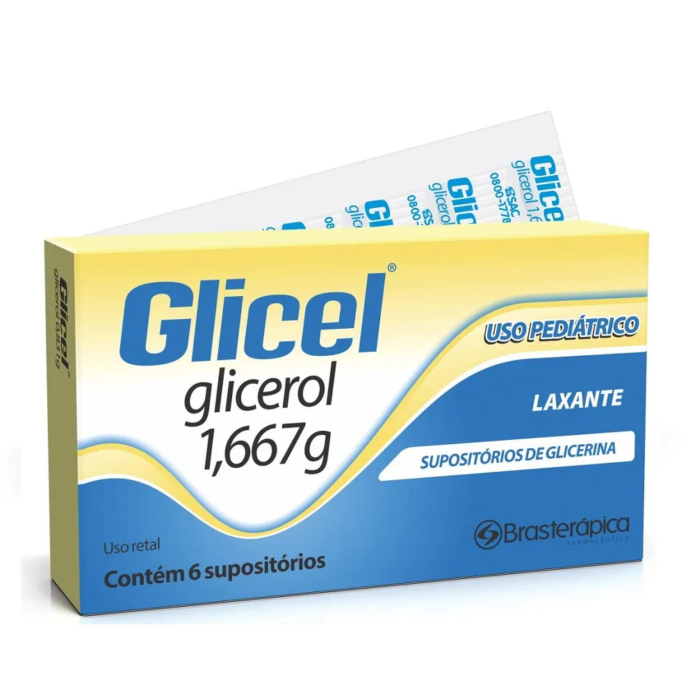 Supositorio De Glicerina Glicel Pediatrico Com 6 Unidades