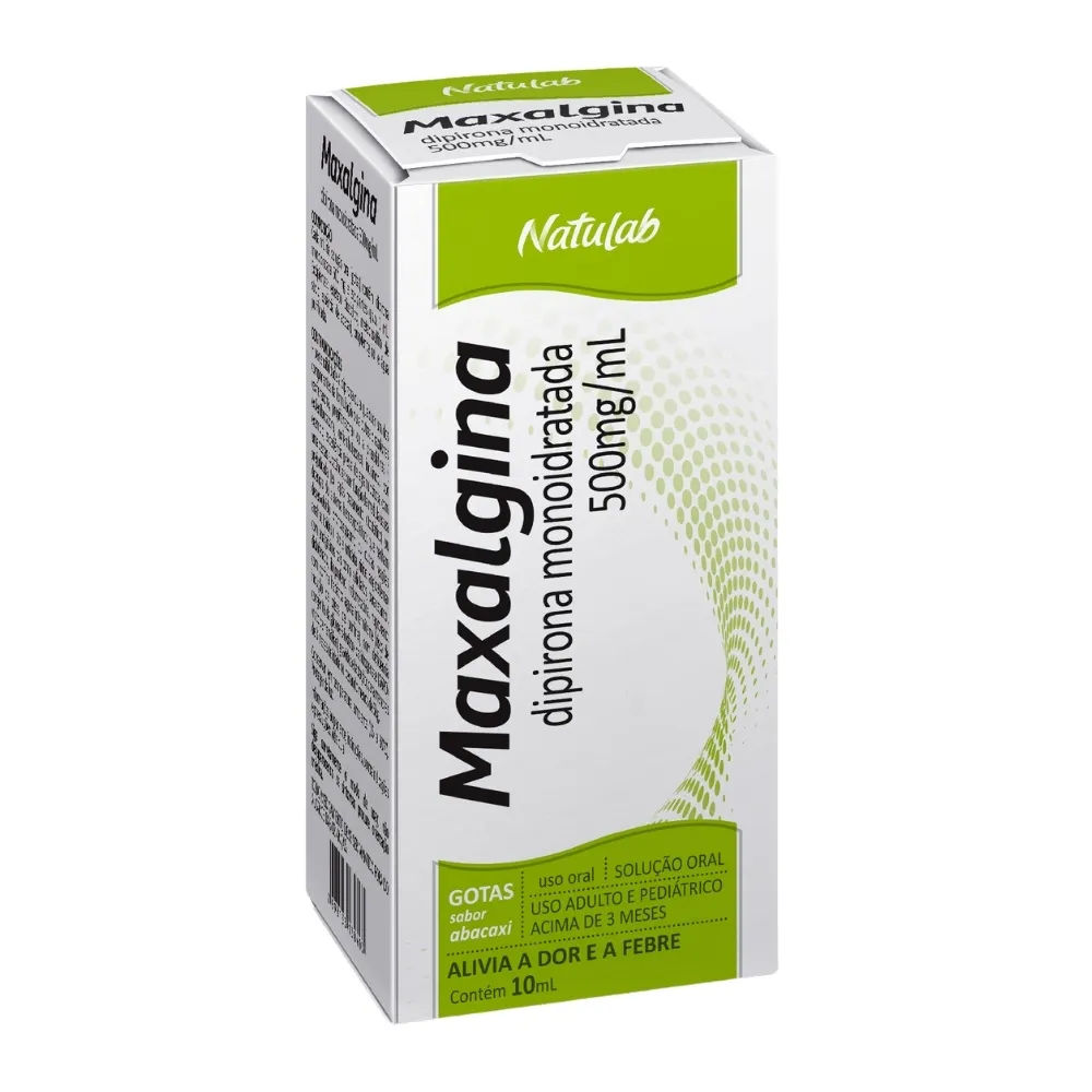 Dipirona 500mg Solução Oral Gotas 10ml Maxalgina Natulab