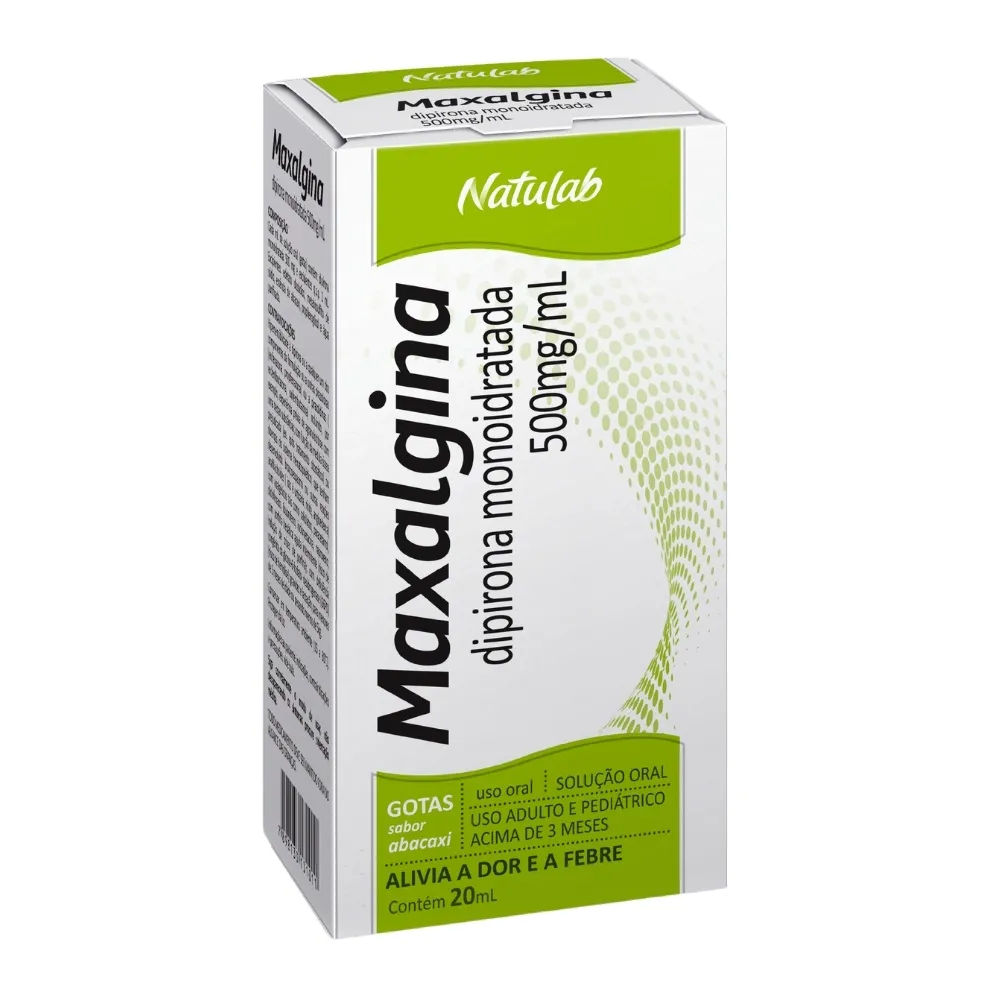 Dipirona 500mg Solução Oral Gotas 20ml Maxalgina Natulab