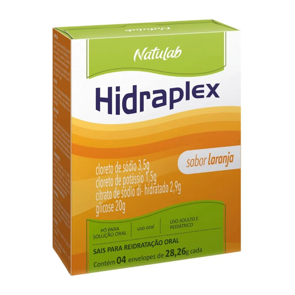 Hidraplex Pó 4 Envelopes Sabor Laranja Natulab