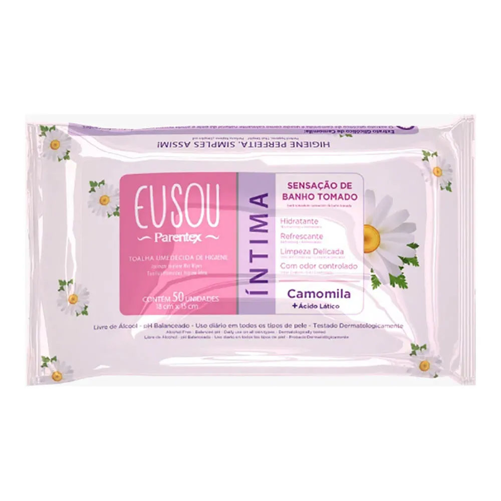 Toalhas Umedecidas Eu Sou Parentex Íntima 50 Unidades