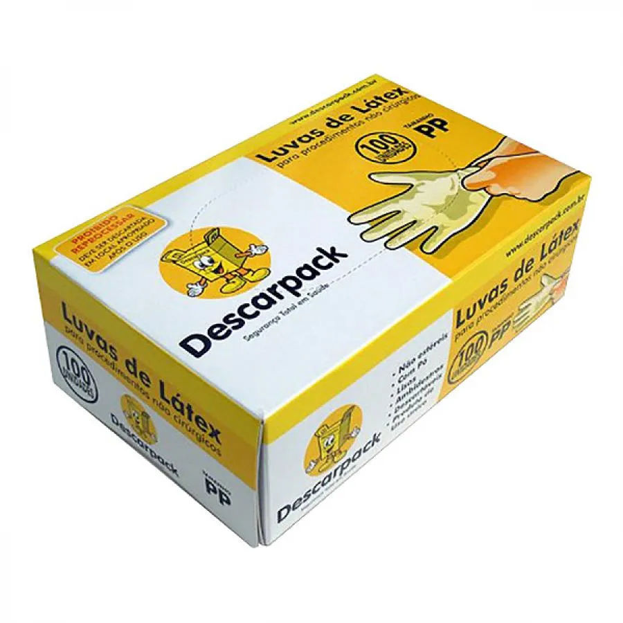 Luvas de Procedimentos Descarpack com Pó 100 Unidades P