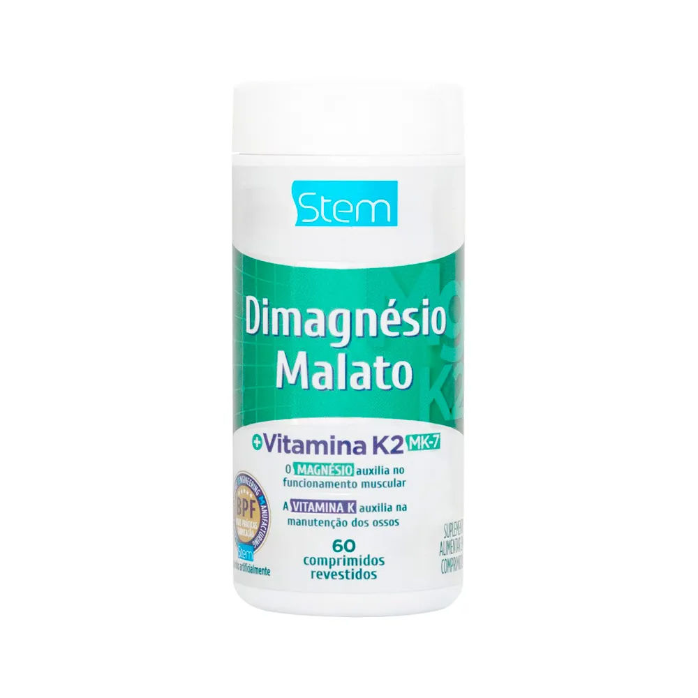 Dimagnesio Malato + Vitamina K2 Com 60 Comprimidos Revestidos Stem