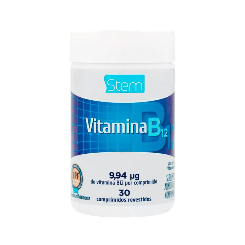 Vitamina B12 Com 30 Comprimidos Revestidos Stem