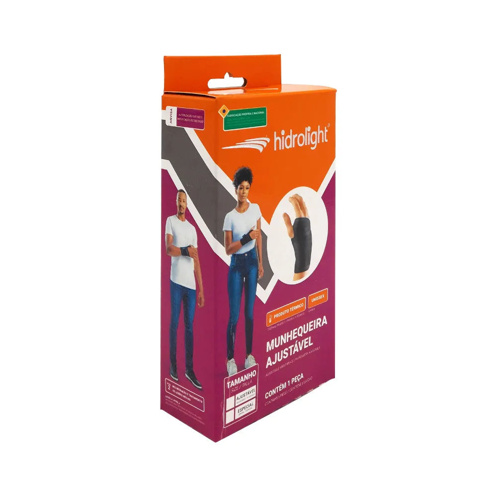 Munhequeira com Polegar Hidrolight Ajustável Preta 1 Unidade