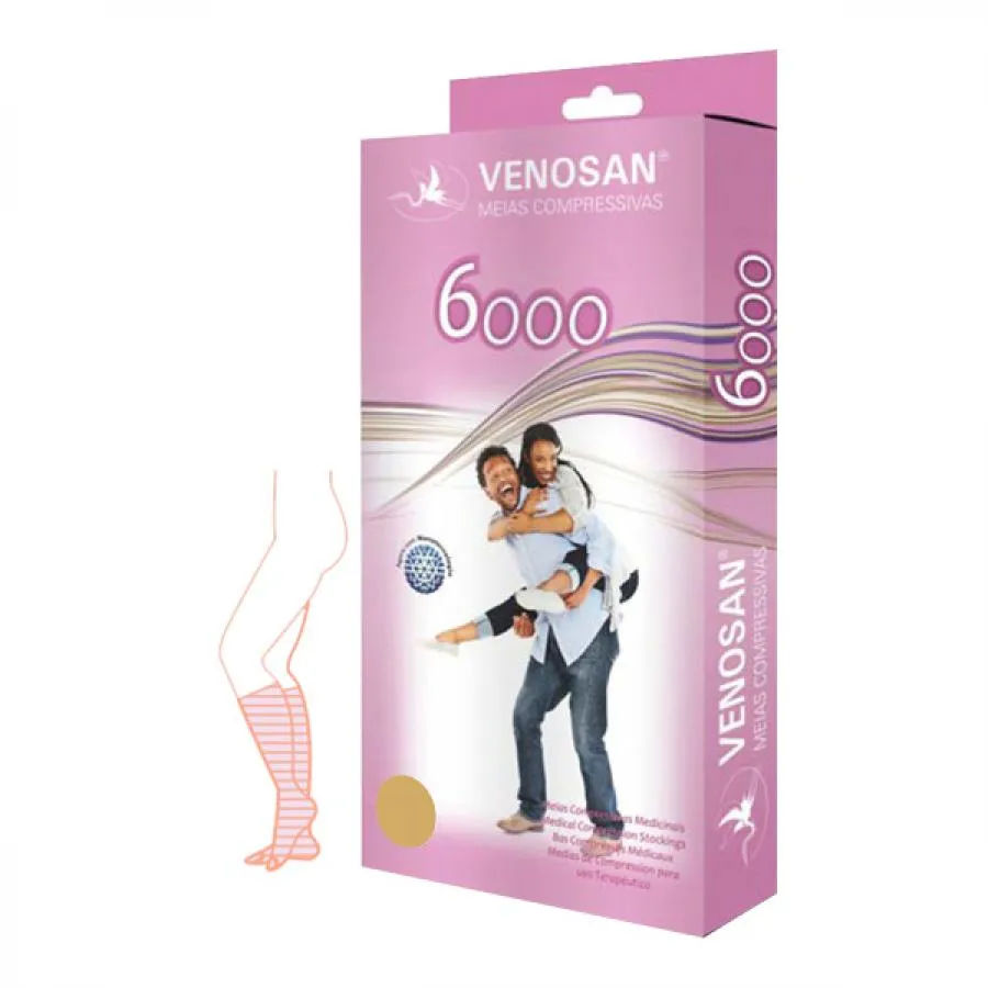 Meia Venosan 6000 3/4 - 20-30 M Bege Com Ponteira