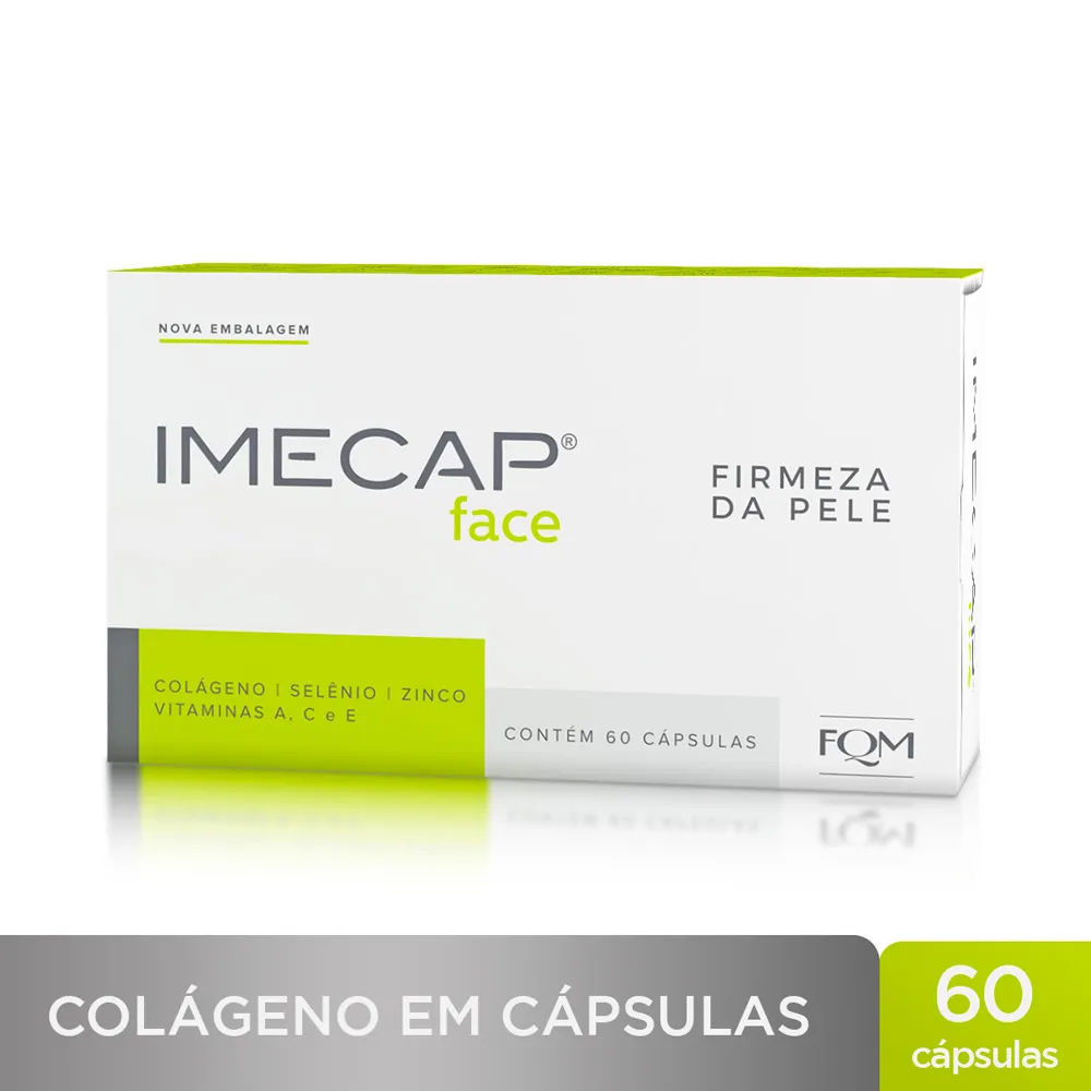 Imecap Face 60 Capsulas - Nutraceutico Colageno Hidrolisado P/ Firmeza  Da Pele