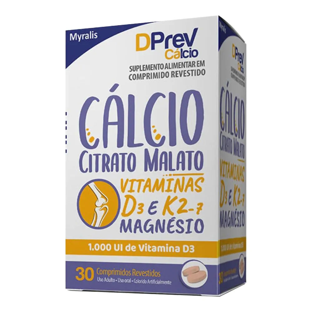 Vitamina D Dprev Cálcio 1000UI 30 Comprimidos Myralis
