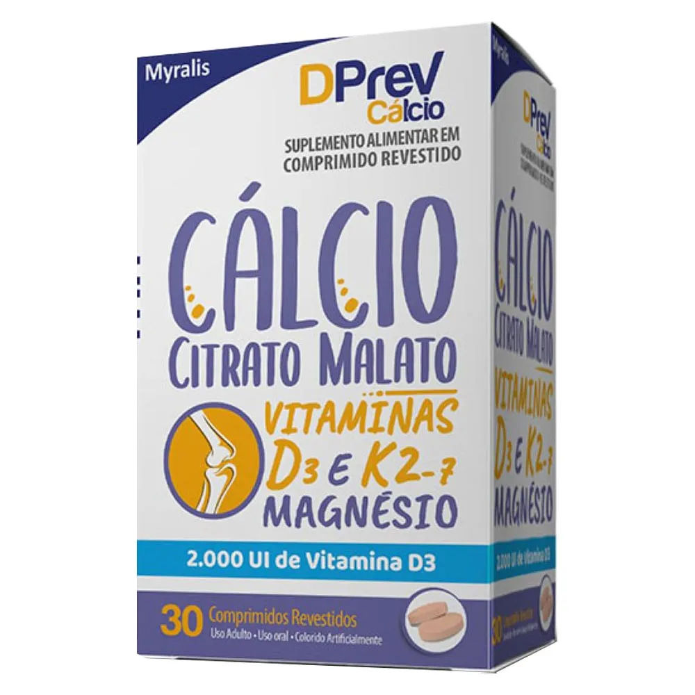 Vitamina D Dprev Cálcio 2000UI 30 Comprimidos Myralis