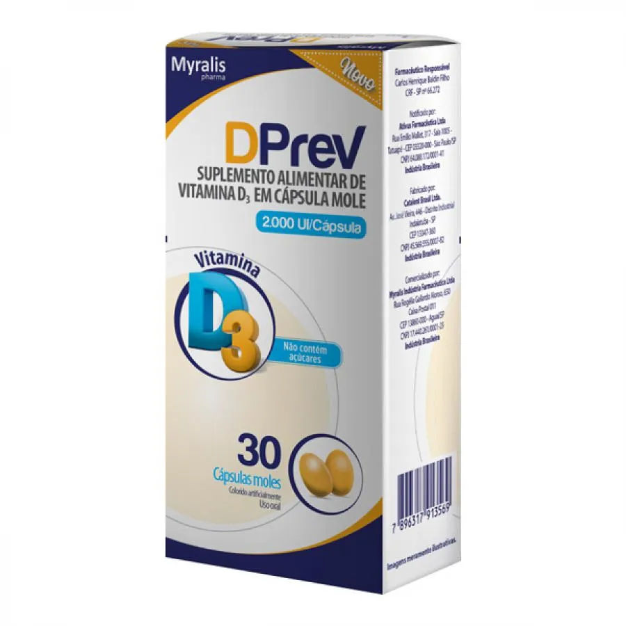 Dprev Todo Dia 2000UI 30 Cápsulas Myralis